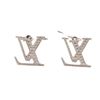 Image 2 : Louis Vuitton White Gold Logo Rhinestone Earrings
