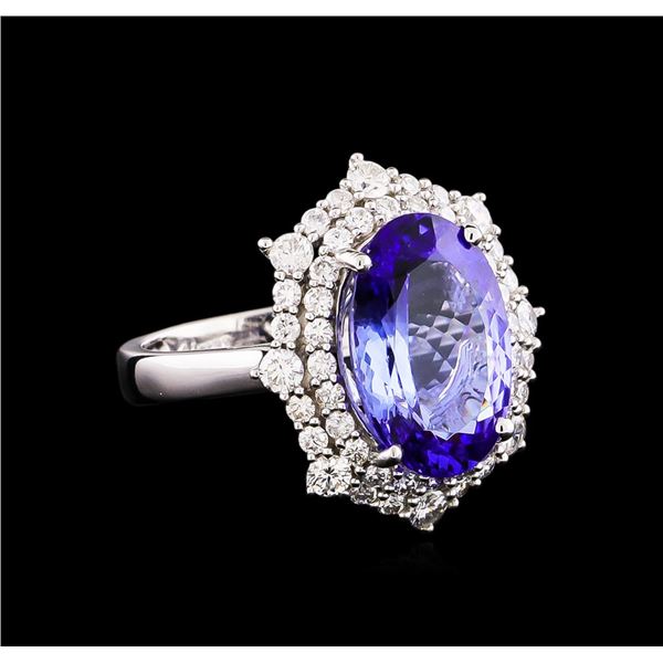 14KT White Gold 5.20 ctw Tanzanite and Diamond Ring