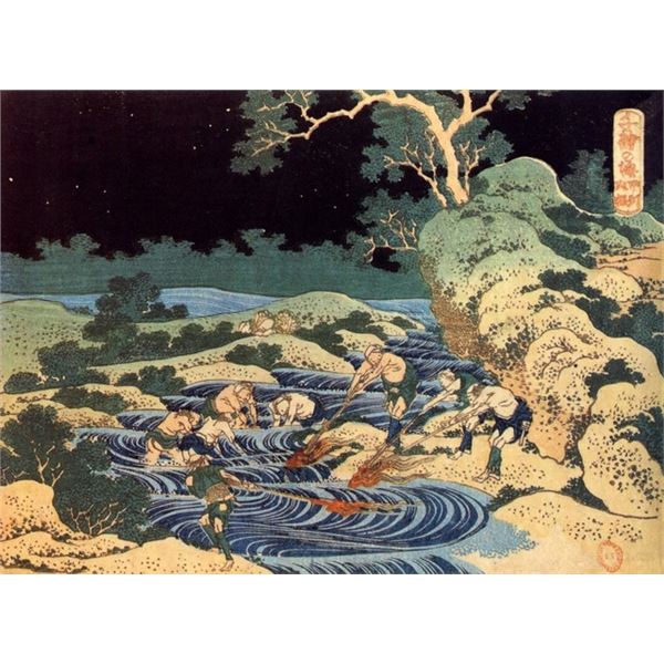 Hokusai - Fishing with Torches