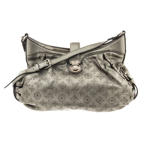 Louis Vuitton Silver Grey Leather Mahina XS Shoulder Bag