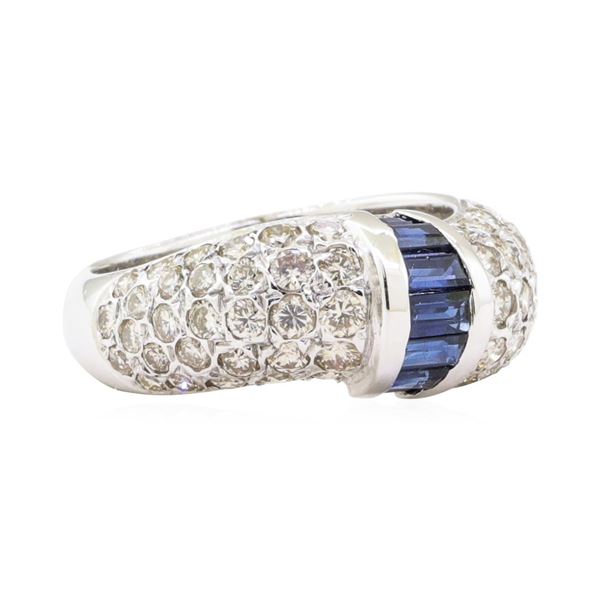 2.55 ctw Sapphire And Diamond Ring - 14KT White Gold