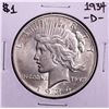 Image 1 : 1934-D $1 Peace Silver Dollar Coin