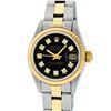 Image 2 : Rolex Ladies Two Tone Black Diamond Oyster Perpetual Datejust Wristwatch