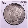 Image 1 : 1934-D $1 Peace Silver Dollar Coin