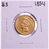 Image 1 : 1854 $3 Indian Princess Head Gold Coin