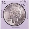 Image 1 : 1934-D $1 Peace Silver Dollar Coin