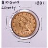 Image 1 : 1881 $10 Liberty Head Eagle Gold Coin