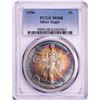 Image 1 : 1996 $1 American Silver Eagle Coin PCGS MS68 Amazing Toning