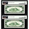 Image 2 : Lot of (2) Consecutive 1950 $10 Federal Reserve Notes STL PMG Gem Uncirculated 66EPQ