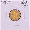 Image 1 : 1851-O $2 1/2 Liberty Head Quarter Eagle Gold Coin