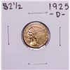 Image 1 : 1925-D $2 1/2 Indian Head Quarter Eagle Gold Coin