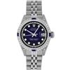 Image 2 : Rolex Ladies Stainless Steel Diamond Blue Vignette Diamond Datejust Wristwatch