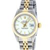 Image 2 : Rolex Ladies Two Tone White Index Fluted Datejust Wristwatch