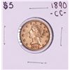 Image 1 : 1890-CC $5 Liberty Head Half Eagle Gold Coin