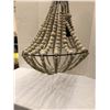 Image 2 : Giluta - Wood Bead Chandelier white Boho Style Hanging Bedroom Light Fixture Antique Pendant Ceiling