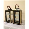 Image 2 : 2 Glass & Wood Hanging Lantern Boxes