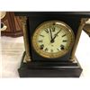 Image 2 : Vintage Metal Clock - 11in tall x 9 1/2in wide - all mechanical movement - reproduction