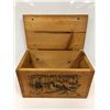 Image 2 : Wooden dovetailed lidded pine box with stag motif from movie set - 16in x 9in x 9 3/4in