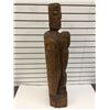 Image 2 : Approx. 3 1/2 ft tall West Coast First Nations carved wooden totem w/ abalone accents (unsigned)