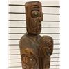 Image 3 : Approx. 3 1/2 ft tall West Coast First Nations carved wooden totem w/ abalone accents (unsigned)