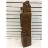 Image 1 : Approx. 2 1/2ft tall West Coast First Nations cedar totem carving w/ abalone accents (unsigned)