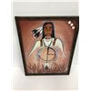 Image 2 : Framed original First Nations painting "Medicine Wheel" by artist John Turo 1989 - 12in x 14in