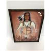 Image 2 : Framed original First Nations painting "Medicine Wheel" by artist John Turo 1989 - 12in x 14in