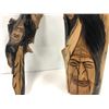 Image 2 : Two First Nations wood carvings by artist Wanik 1982-83 - approx. 12in x 6in diameter & approx. 14in