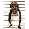 Image 2 : First Nations carved face mask w/ authentic looking hair signed F M - 11in x 7in