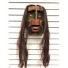 Image 2 : First Nations carved face mask w/ authentic looking hair & copper eye accents (unsigned) -12in x 9in