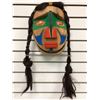 Image 2 : West Coast First Nations carved wooden face mask w/ authentic looking hair & copper eye accents sign