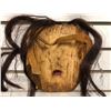 Image 2 : West Coast First Nations carved wooden face mask w/ fur & authentic looking hair signed F M - approx