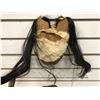 Image 2 : West Coast First Nations red cedar carved face mask w/ copper eyes & authentic looking hair (unsigne