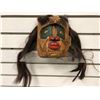 Image 1 : West Coast First Nations yellow cedar carved face mask w/ abalone eyes & authentic looking hair (uns