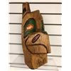 Image 2 : West Coast First Nations yellow cedar carved mask w/ copper eyes signed F M - approx. 13 1/2in x 6in