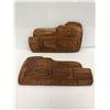 Image 2 : Pair of West Coast First Nations raven/ salmon wooden carvings by J Tom - approx. 9 1/2in x 5 1/2in