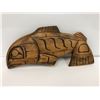 Image 1 : West Coast First Nations carving "Kwaknitl Salmon" by artist D Wadhans - approx. 11in x 5in