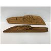 Image 1 : Pair of West Coast First Nations yellow cedar carvings "Raven Head" by Jim Jules 1996 - approx. 15in