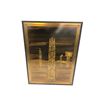 Image 1 : Framed handcrafted brass etching titled "The Raven Pole" - approx. 11 1/2in x 15 1/2in