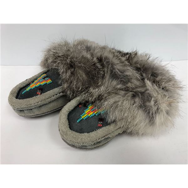 Pair of First Nations child's beaded moccasins