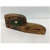 Image 1 : Carved cedar thunderbird mask w/ abalone eyes by Telqua 1997 - approx. 7in x 2in