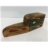 Image 2 : Carved cedar thunderbird mask w/ abalone eyes by Telqua 1997 - approx. 7in x 2in