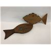 Image 2 : Two wooden halibut wood carvings - Gordon Gladstone 1992/ second carving's writing illegible - appro