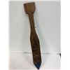 Image 1 : Carved wooden "Whale" paddle signed F M - approx. 33 1/2in x 4 1/2in