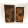 Image 1 : Two First Nations wood carvings - one signed B M - approx. 12in x 6in & approx. 10in x 5in