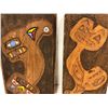 Image 2 : Two First Nations wood carvings - one signed B M - approx. 12in x 6in & approx. 10in x 5in