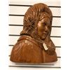 Image 1 : First Nations wood carved female bust by artist P.P.Rivet - approx. 13in x 16in