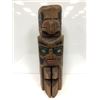 Image 2 : West Coast First Nations cedar carved mask w/ abalone accents (unsigned) - approx. 20in tall x 6in w