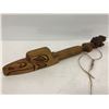 Image 1 : West Coast First Nations carved wooden baby rattle - approx. 11 1/2in x 1in