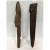 Image 2 : Two West Coast First Nations wood carved letter openers - one signed J. Natrall, one unsigned